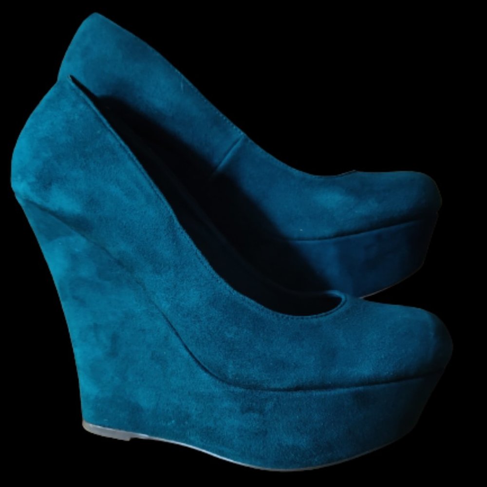 Steve Madden Teal Wedge Heels